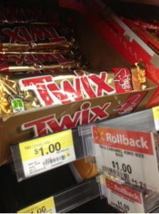 Twix 4 to go at Walmart deal