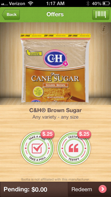 C&H sugar ibotta