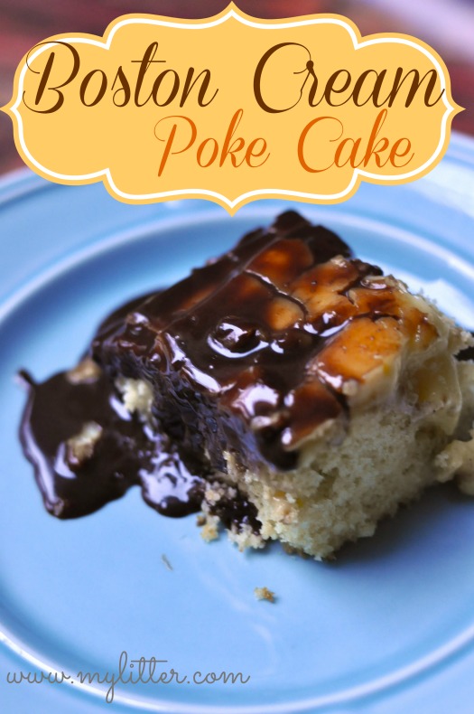 Boston Cream Poke Cake