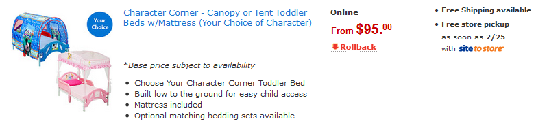 toddler bed deal