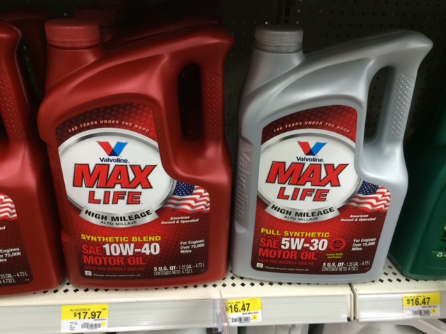 Valvoline MaxLife Oil Walmart