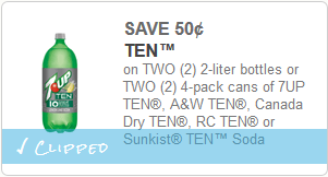 ten soda coupons