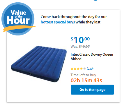 walmart value of the hour