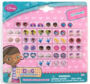 doc mcstuffins sticker earrings