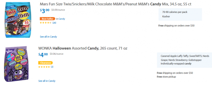 halloween candy clearance walmart