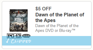 dawn of the planet of the apes dvd coupon