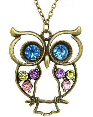 vintage owl necklace