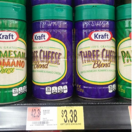 Kraft parmesan cheese walmart