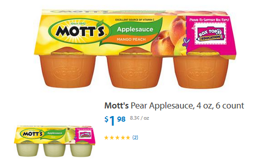 mott applesauce at walmart