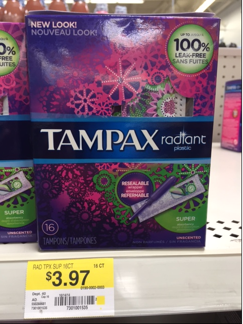 tampax Radiant Walmart