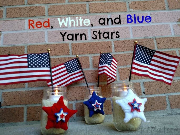 Red White Blue Yarn Stars