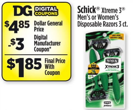 schick razor dg deal