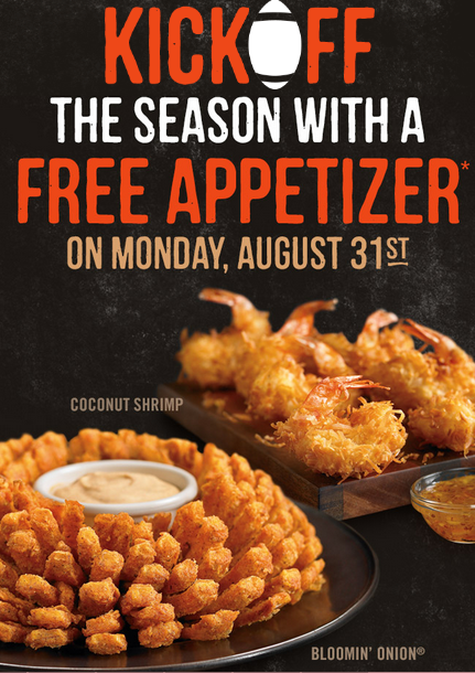 free appetizer at outback