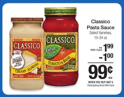 Classico Pasta Sauce Mega Event Price Match