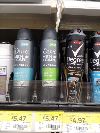 Dove and Degree Spray at Walmart