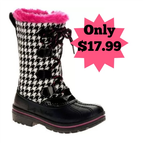 Ozark Trail Girls' Houndstooth Winter Boot