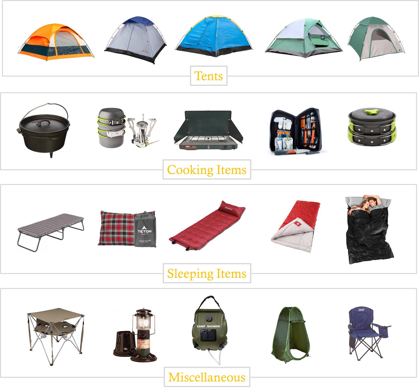 3.27 Round Up - 20 Camping Essentials Under $50 Collage Image