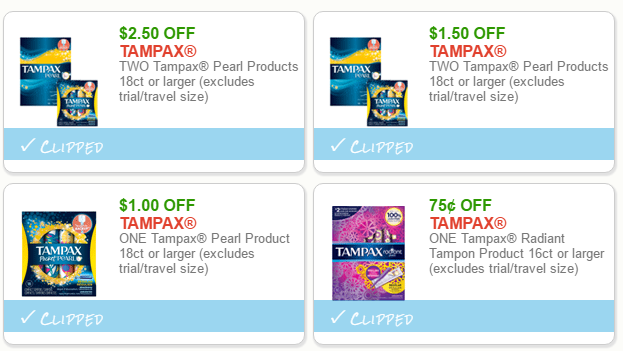 tampax pearl coupon