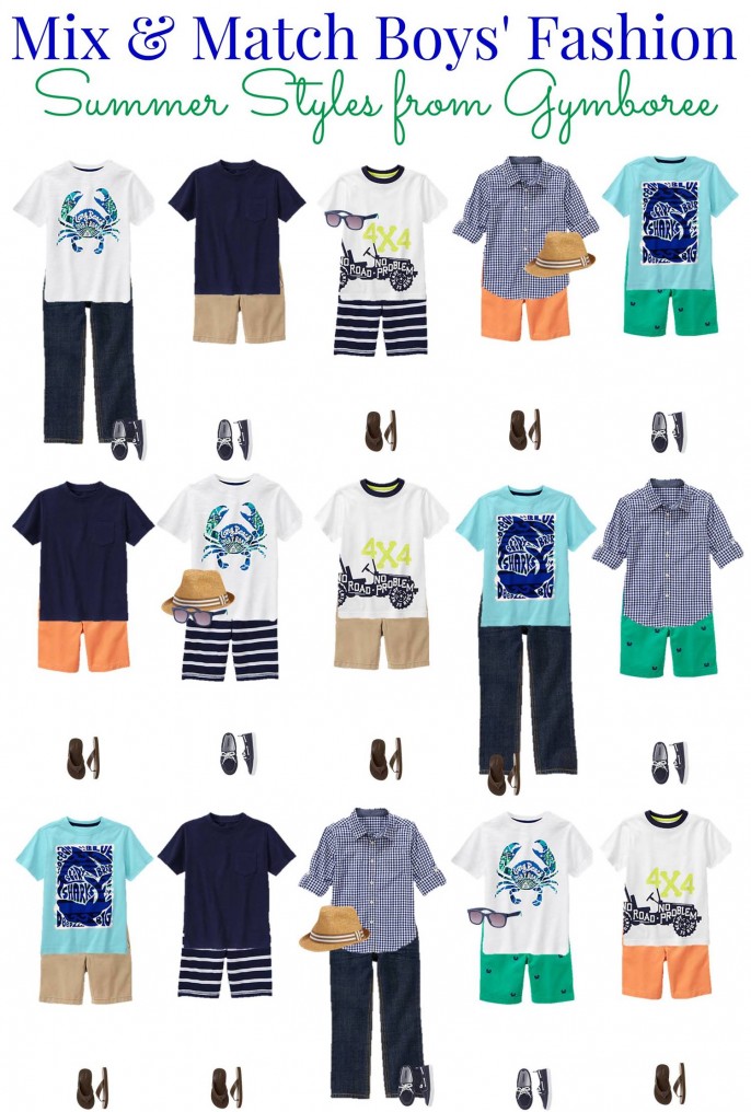 4.29 Mix & Match Fashion Board - BOYS Gymboree Summer Styles VERTICAL