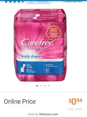 FREE Carefree Liners at Walmart